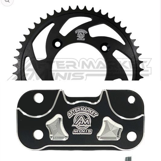 Aftermarket Minis 51t Sprocket and Chain Guide Lowering Block Package