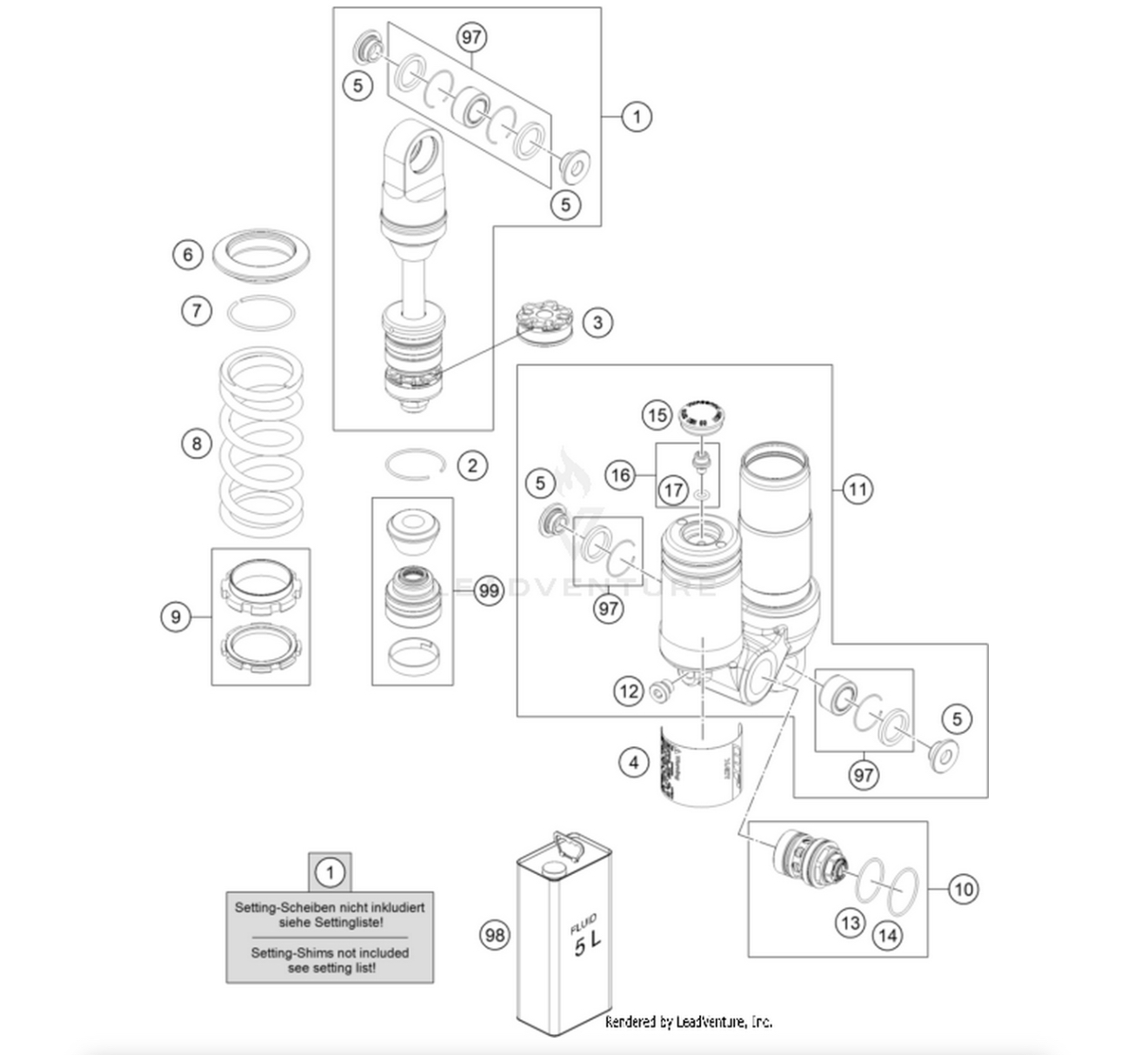 KTM OEM
#97 Ball joint bearing kit top or bottom 12mm (R12012T)