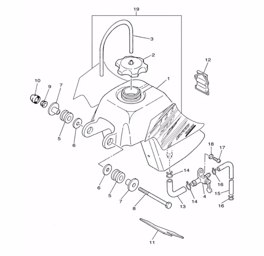 #13 PW50 90° Fuel Hose