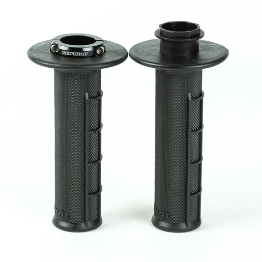 RENTHAL MX-R LOCK ON GRIPS HALF WAFFLE BLACK ULTRA TACKY